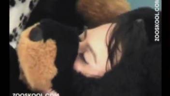 Steamy domestic footage of intense bestiality involving a desperate housewife