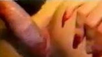 Massive beast dick in a shaved moist vagina
