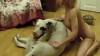 Home zoophilia in rough scenes with a blonde wife and her dog