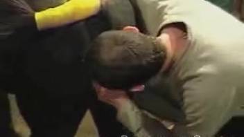 Homosexual men masturbating while observing their friend perform oral sex on a mare's vagina