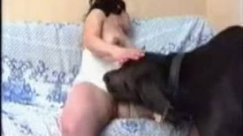 Steamiest Asian animal lover and ebony creature in Japanese bestiality porn