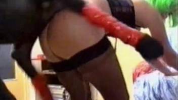 Married woman experiences entire canine dick inside her pussy