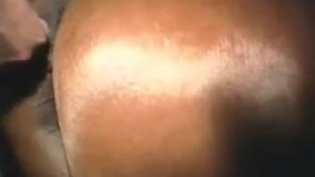 Guy roughly bangs a chestnut mare from the rear