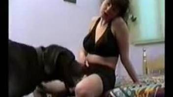 Home zoophilia with neeyd woman enjoying dog sex