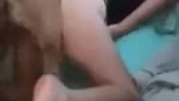 Rear-entry pounding for a slim animal-loving seductress