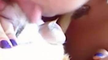 Amazing oral sex clip featuring a tiny creature with a little penis