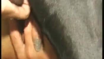 Ginger-haired woman screwing a well-hung ebony canine