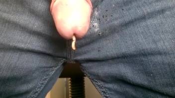 Filthy animal house fetishes featuring a guy shoving worms into his cock