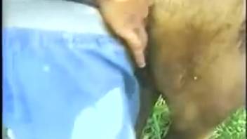Open-air adult video featuring beasts and a rancher obsessed with bestiality