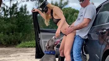 Sexy wife fucked by the side of the road in excellent scenes
