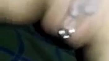 Pierced snatch beast lover wrecked by a dog